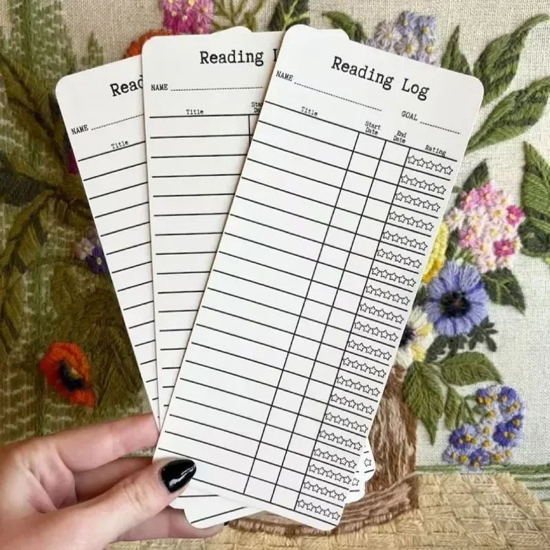 20Pcs Reading List Bookmark DIY Blank Bookmarks Personal Library Cards Reading Log Bookmark Perfect Gift for Reading Lovers