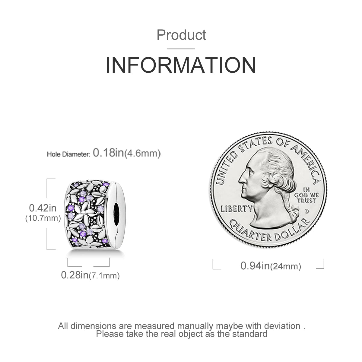 Charms Fit Original Beads 925 Sterling Silver Clip Charms Zircon Silicone Spacer Beads fit Bracelet Women DIY Gift