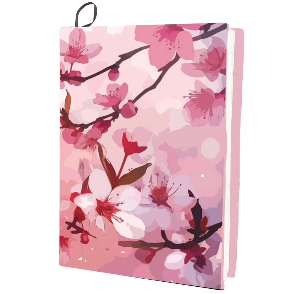 Cherry Blossom Stretchable Book Cover Flower Floral Pink Cover Washable Reusable Large Nylon Book Sleeve Book Protector Elastic