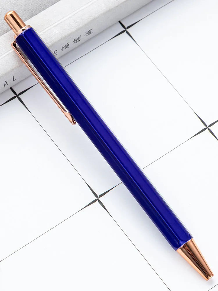 1 Piece Lytwtw's Creative Ballpoint Hexagon Metal press Pen Stationery School Office Supply