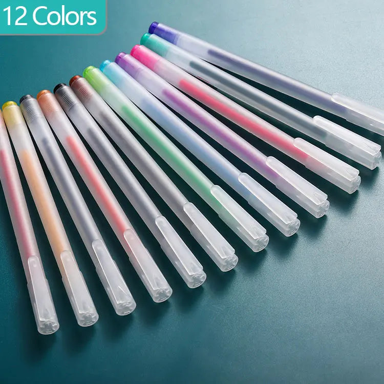 9/12 PCS Set Kawaii Color Gel Pen Set 0.5mm Ballpoint Pen for Diary School Stationery