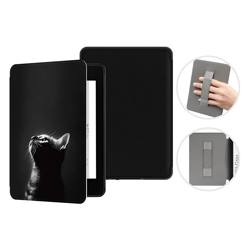 For Kindle Paperwhite 12th Generation Case 2024 Signature Edition 7 inch Leather Case with Hand Strap SA568B Auto Sleep Cover