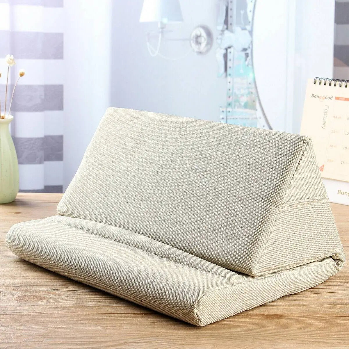 AB97-Portable Laptop Tablet Pouch Storage Foldable Tablet Pillow For Ipad Stand Holder Foam Lap Rest Cushion Home Office