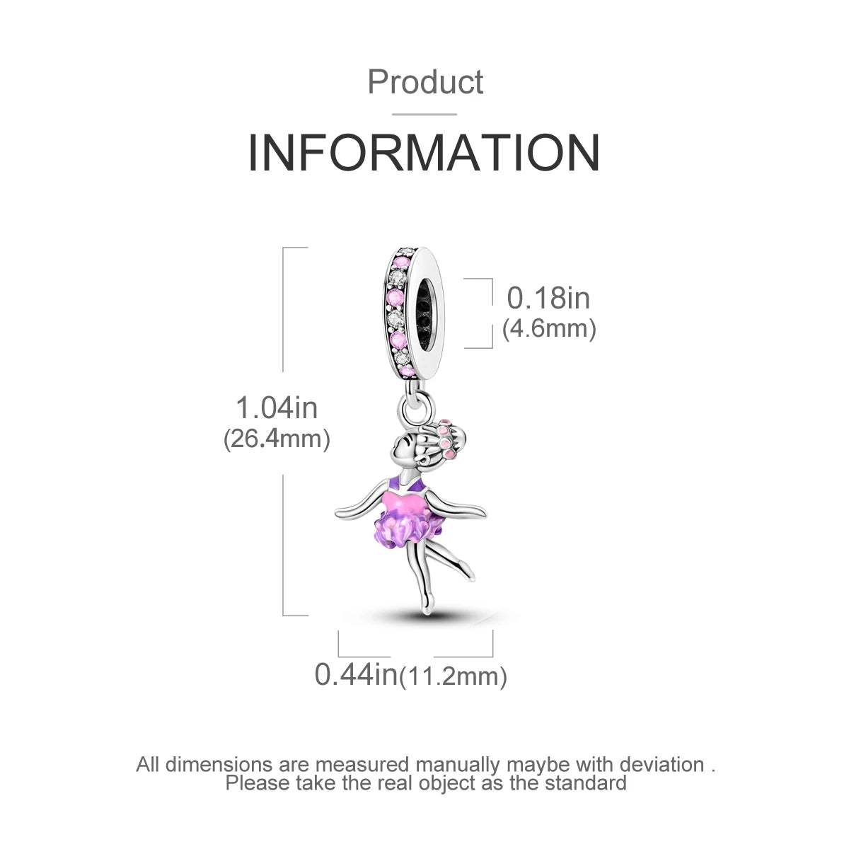 925 Silver Charms Skirt Ballet Shoes Pink Pendants Fit Original Bracelet Beads Diy For Woman Jewelry