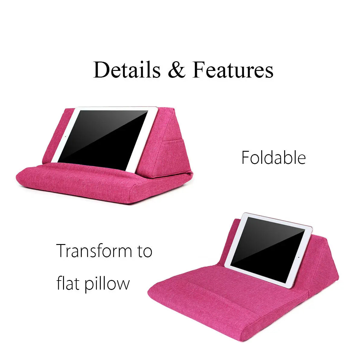 AB97-Portable Laptop Tablet Pouch Storage Foldable Tablet Pillow For Ipad Stand Holder Foam Lap Rest Cushion Home Office