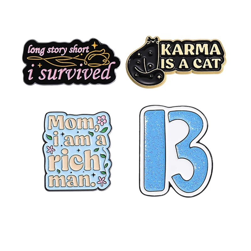 Pop Singer-Inspired Enamel Pin Sets – Aesthetic Enamel Brooches, Lyrics & Outfits | Cute Collectible Accessories for Bags, Jackets & Lanyards