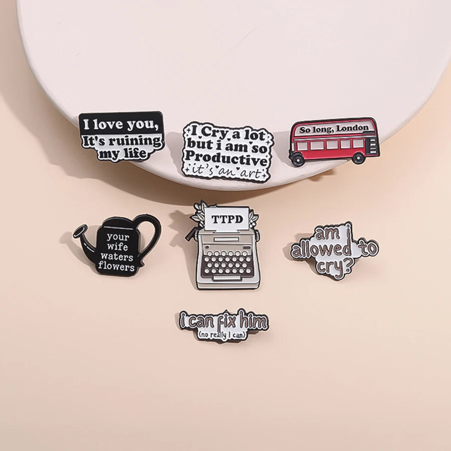 Pop Singer Inspired Enamel Pins — Cute Lyric, Tour & Aesthetic Designs