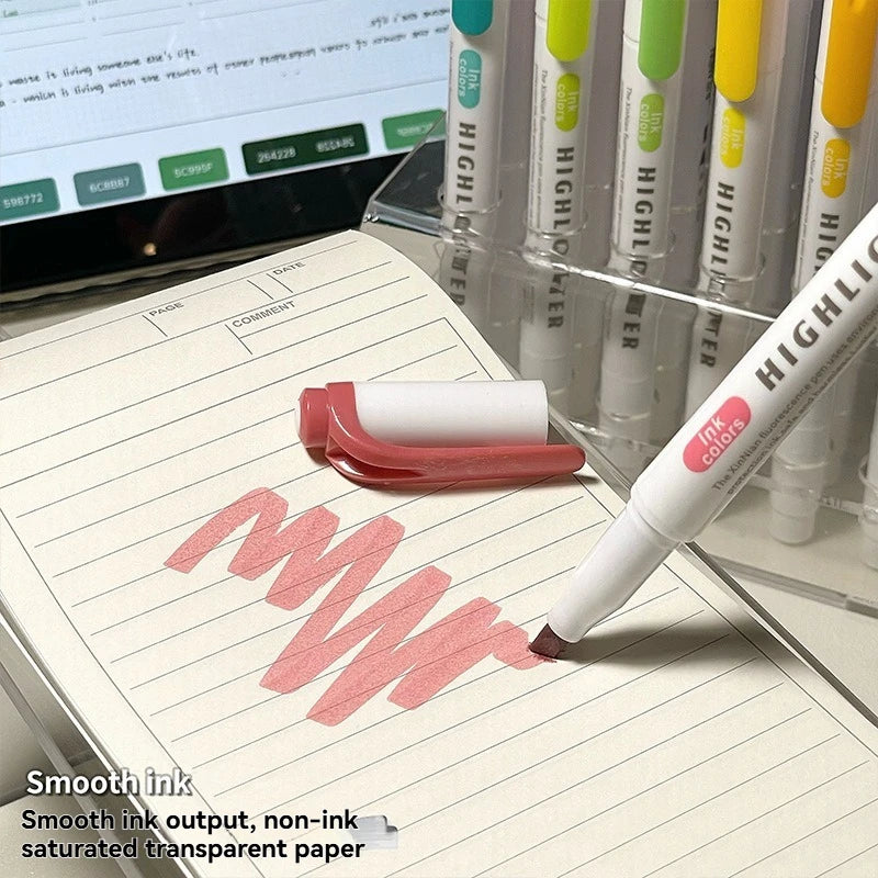 5/15PC Fluorescent Pen Set Student Marking Stroke Key Marking Pen High Beauty Color Handbook Pen Batch