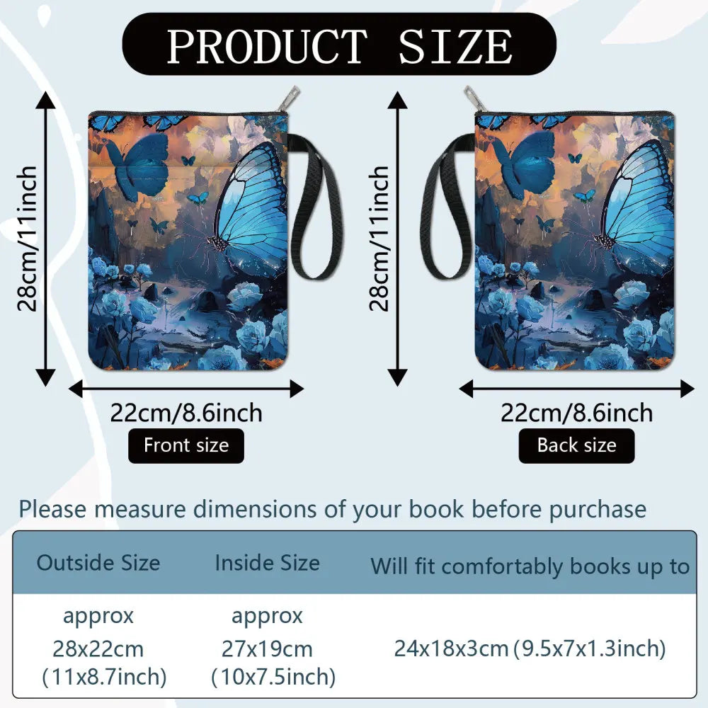 1 pc Sun Moon Star Book Sleeve with Zipper Galaxy Boho Book Protector Pouch for Paperback Black Space Waterproof Fabric