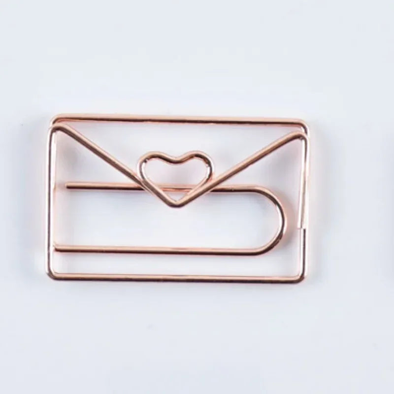 10pcs/set Metal Paperclips Multiple Cartoon Heart Animal Styles Paper Clip Book Scrapbook Planner Page Bookmark Binder Clip - élise & madelyn