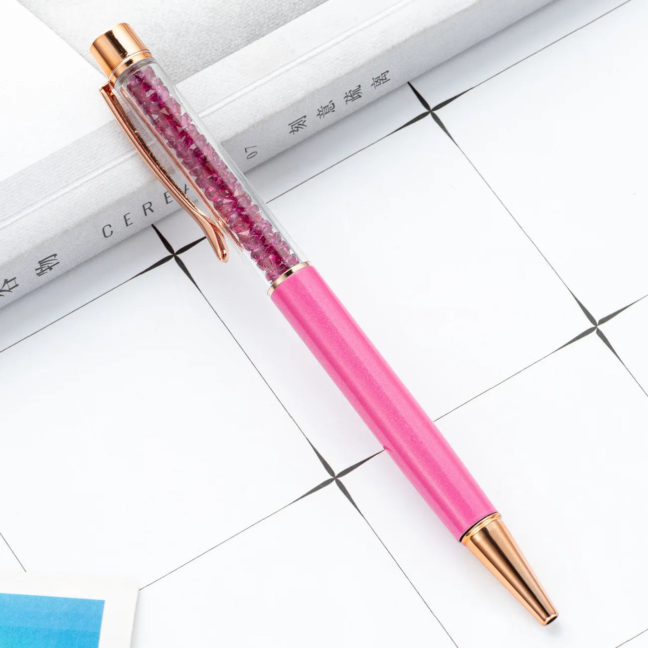 30PCS  Metal crystal pens, office students, multi-color rotary rhinestone pens, wholesale advertising gifts, ballpoint pens