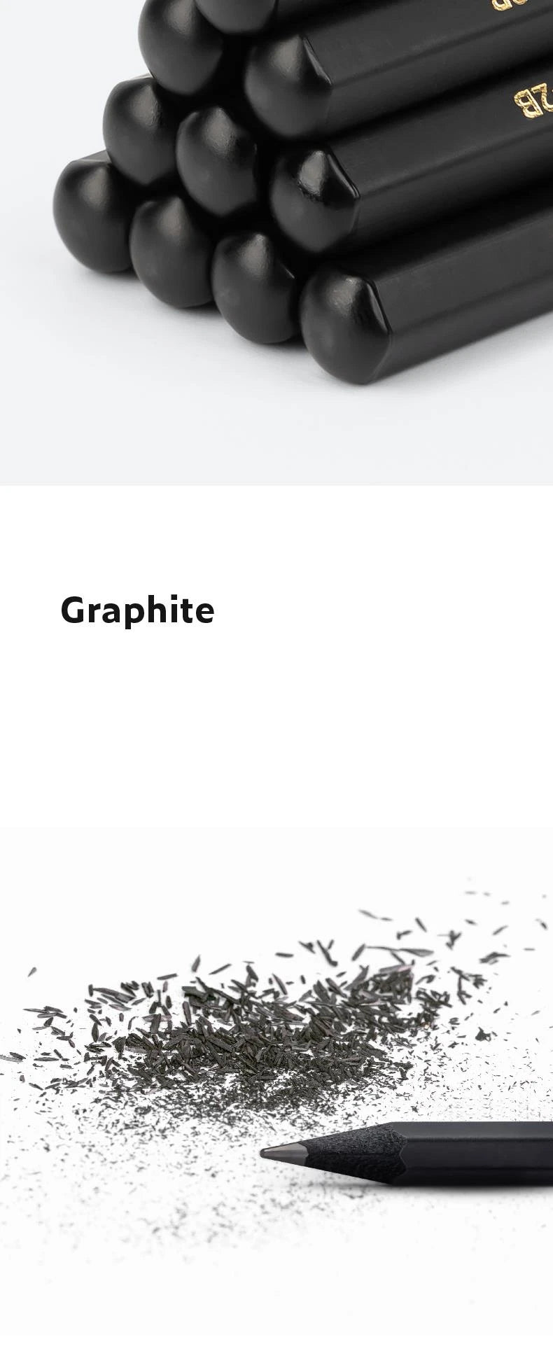 Black Wood Graphite Pencil Set HB 2B Black Lead Office Writing Pencil 10pcs Pack Gift Stationery