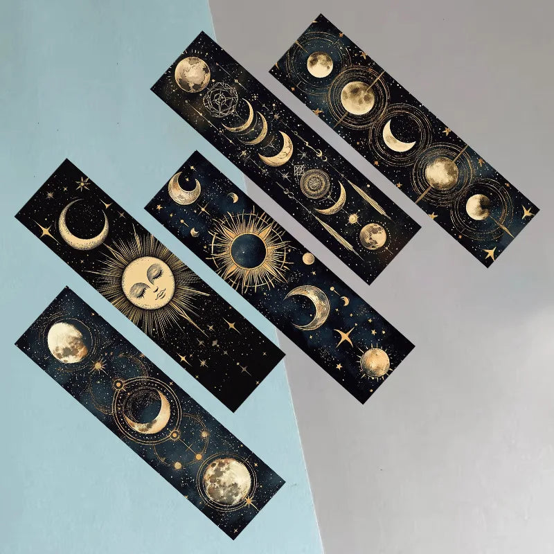30Pcs Creative Mysterious Sun and Moon Bookmarks Advanced Student Supplies Book Pages Book Notes Reading Label Cards
