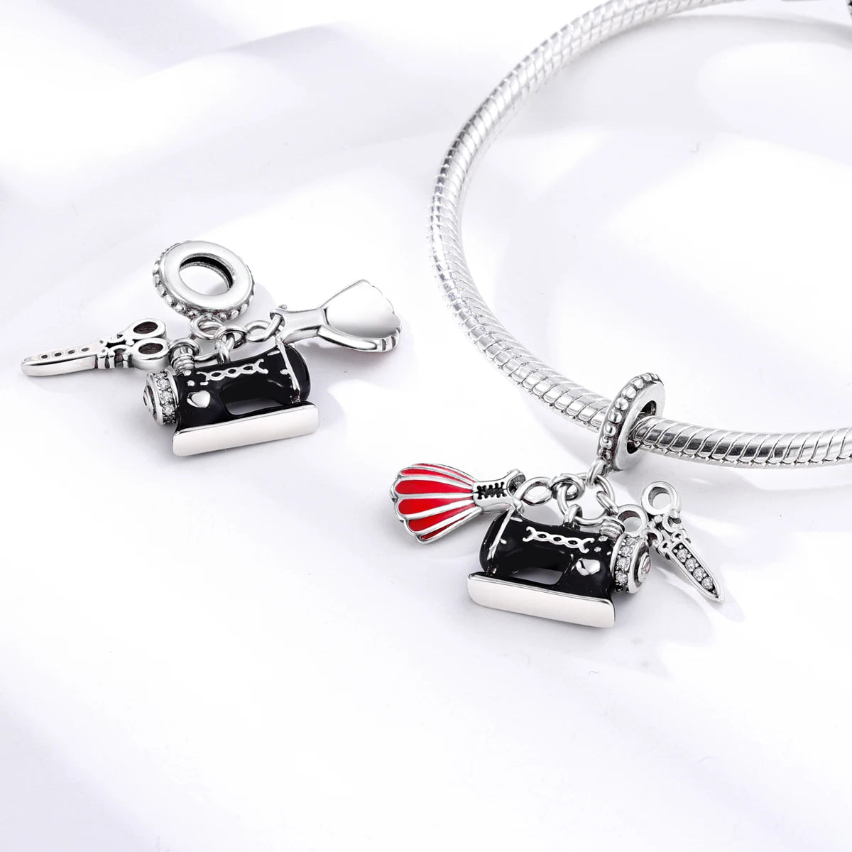 925 Silver Charms Skirt Ballet Shoes Pink Pendants Fit Original Bracelet Beads Diy For Woman Jewelry