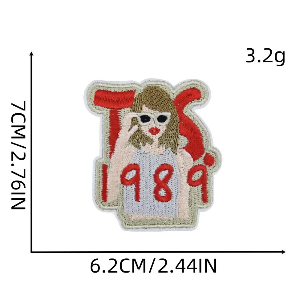 Cartoon Girl Singer patches Decorative Character Embroidered Badge With Rock Music Suitcase Decoration patch