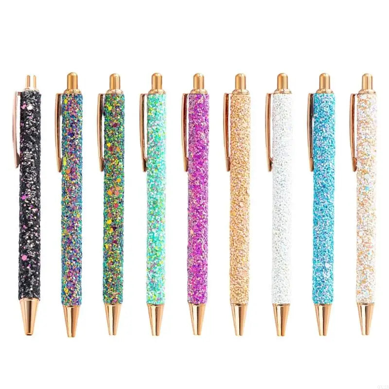 QX2A Fancy Pen for Women Girl Colorful Ballpoint Pen Sequins Journaling Pen