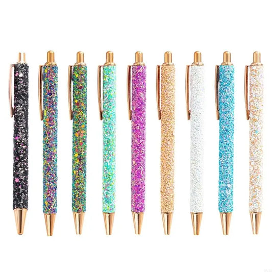 QX2A Fancy Pen for Women Girl Colorful Ballpoint Pen Sequins Journaling Pen