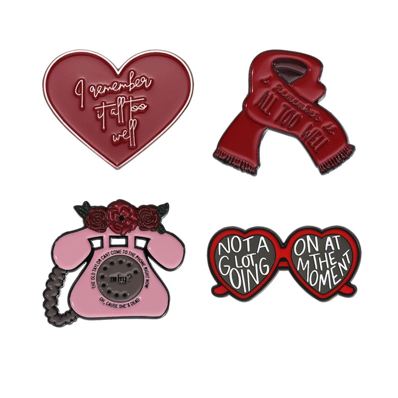 Pop Singer-Inspired Enamel Pin Sets – Aesthetic Enamel Brooches, Lyrics & Outfits | Cute Collectible Accessories for Bags, Jackets & Lanyards
