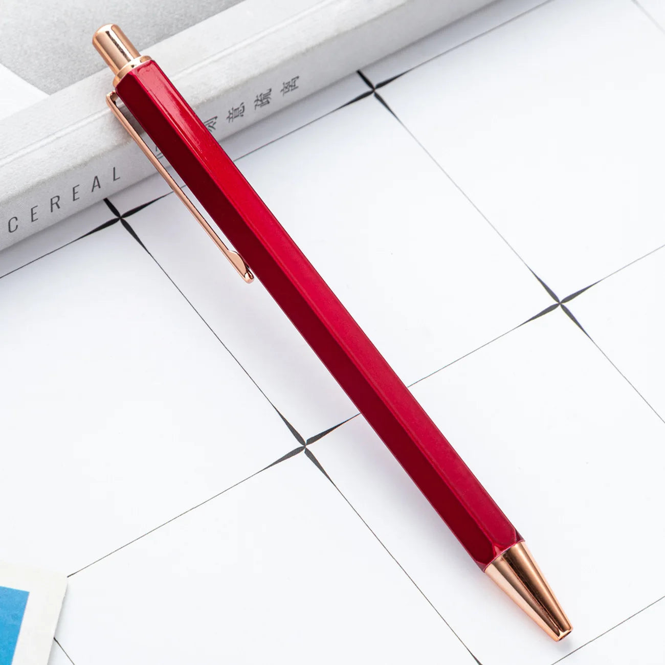 1 Piece Lytwtw's Creative Ballpoint Hexagon Metal press Pen Stationery School Office Supply