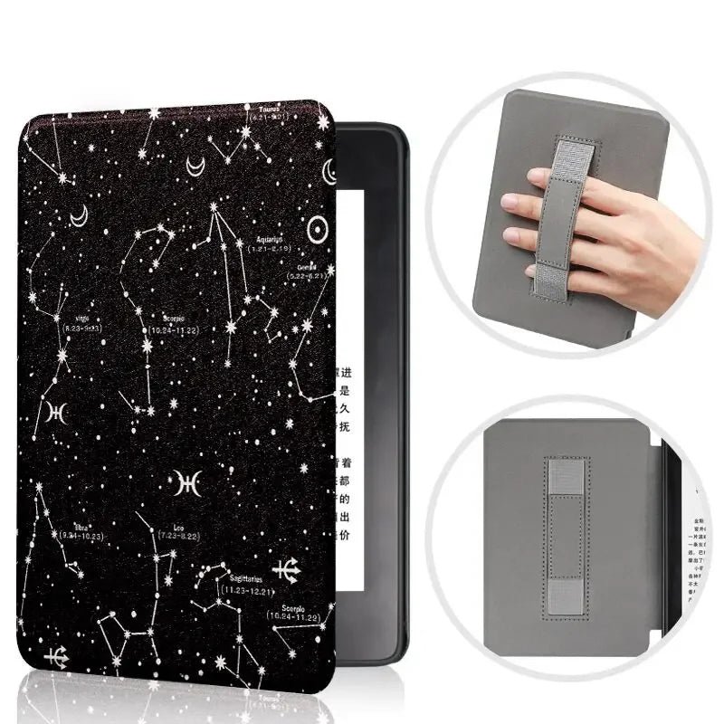 For Kindle Paperwhite 12th Generation Case 2024 Signature Edition 7 inch Leather Case with Hand Strap SA568B Auto Sleep Cover