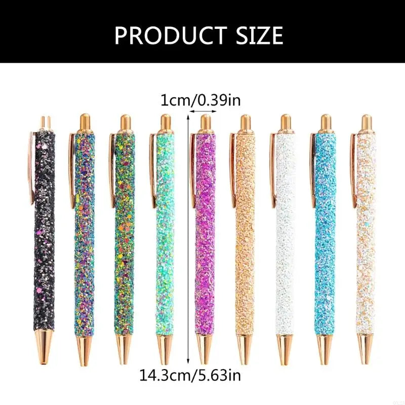 QX2A Fancy Pen for Women Girl Colorful Ballpoint Pen Sequins Journaling Pen