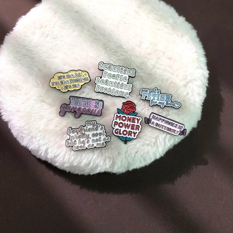 Pop Singer-Inspired Enamel Pin Sets – Aesthetic Enamel Brooches, Lyrics & Outfits | Cute Collectible Accessories for Bags, Jackets & Lanyards