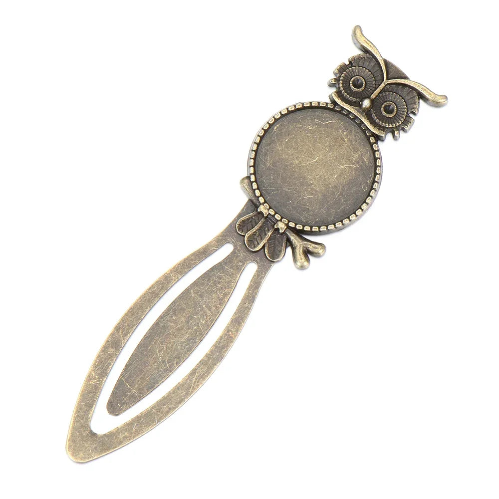 1PC Antique Bronze Oval Style Iron Metal Bookmark Vintage Retro Handmade Bookmark for Cabochon Cameo DIY Bookmark Student Gifts