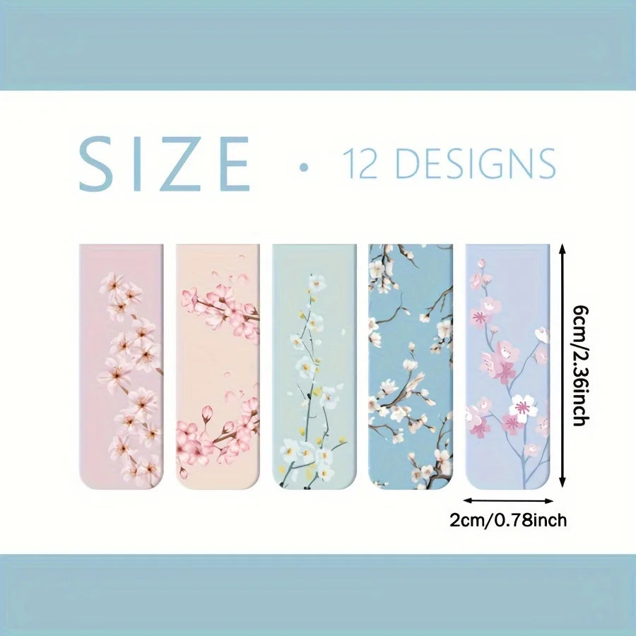 12pcs Magnetic Bookmarks For Women Flower Planner Magnetic Bookmark Assorted Book Magnets Page Markers Clip Magnetic Bookmarks