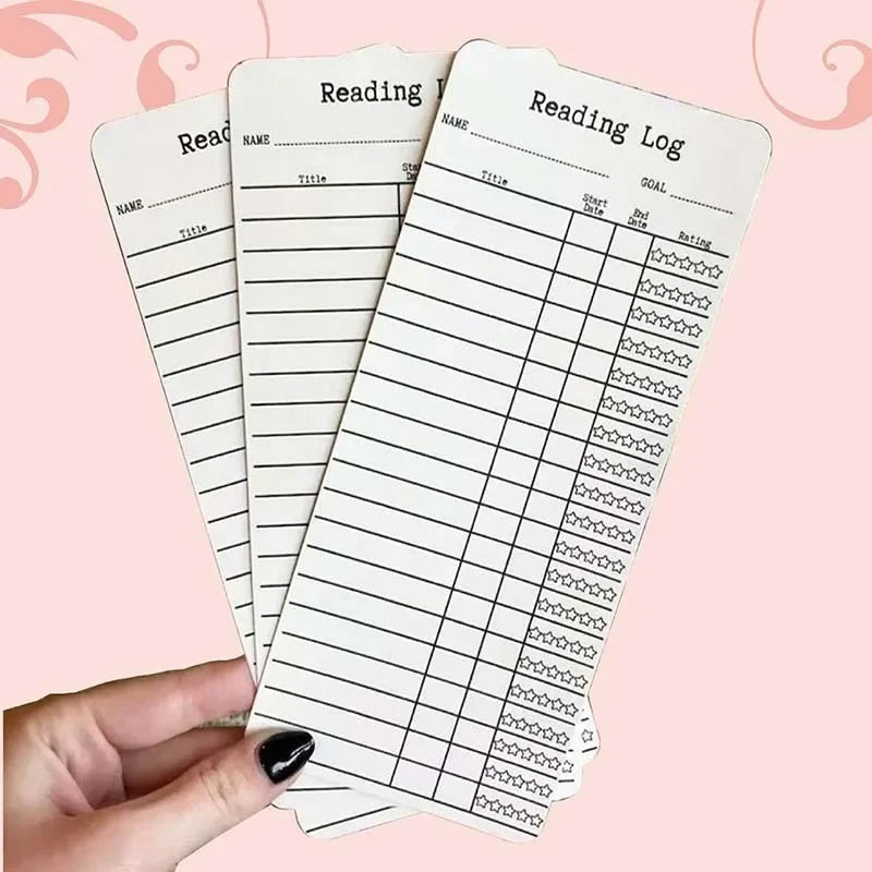 20Pcs Reading List Bookmark DIY Blank Bookmarks Personal Library Cards Reading Log Bookmark Perfect Gift for Reading Lovers