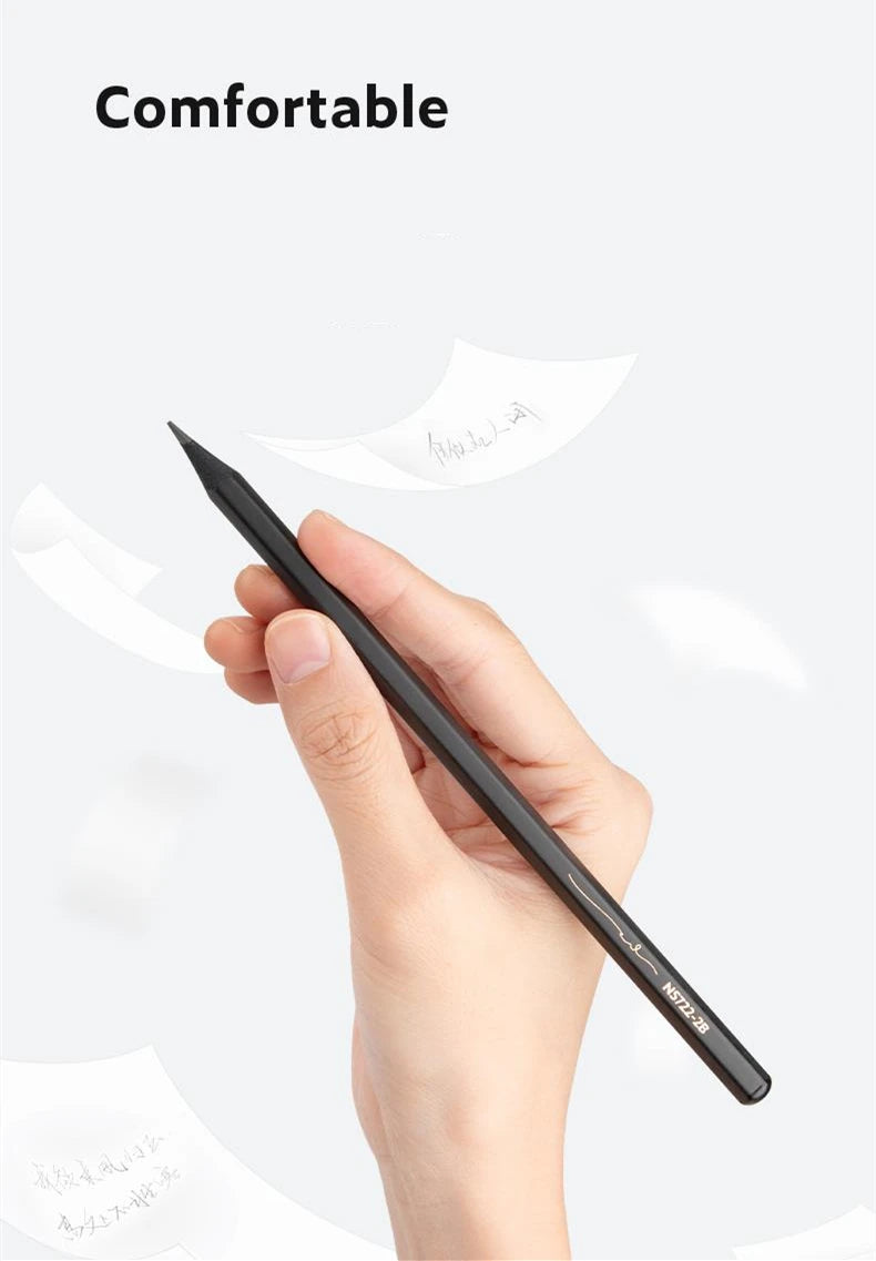 Black Wood Graphite Pencil Set HB 2B Black Lead Office Writing Pencil 10pcs Pack Gift Stationery