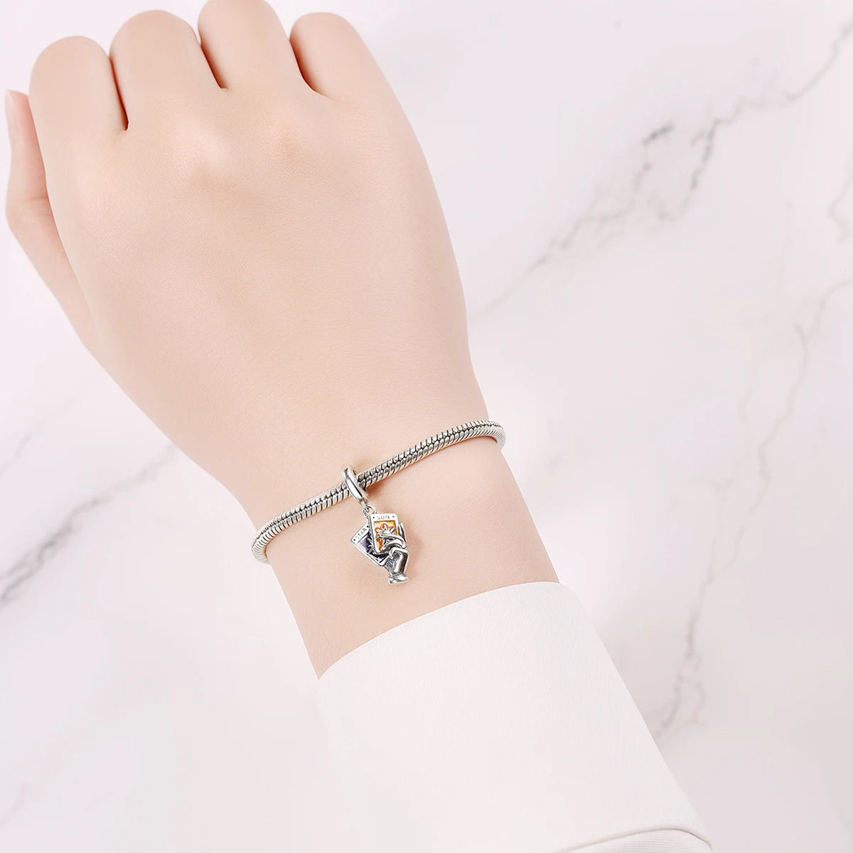 Silver 925 Original Charms Tarot Card Sun Love Fit Bracelet Making For Woman Jewelry