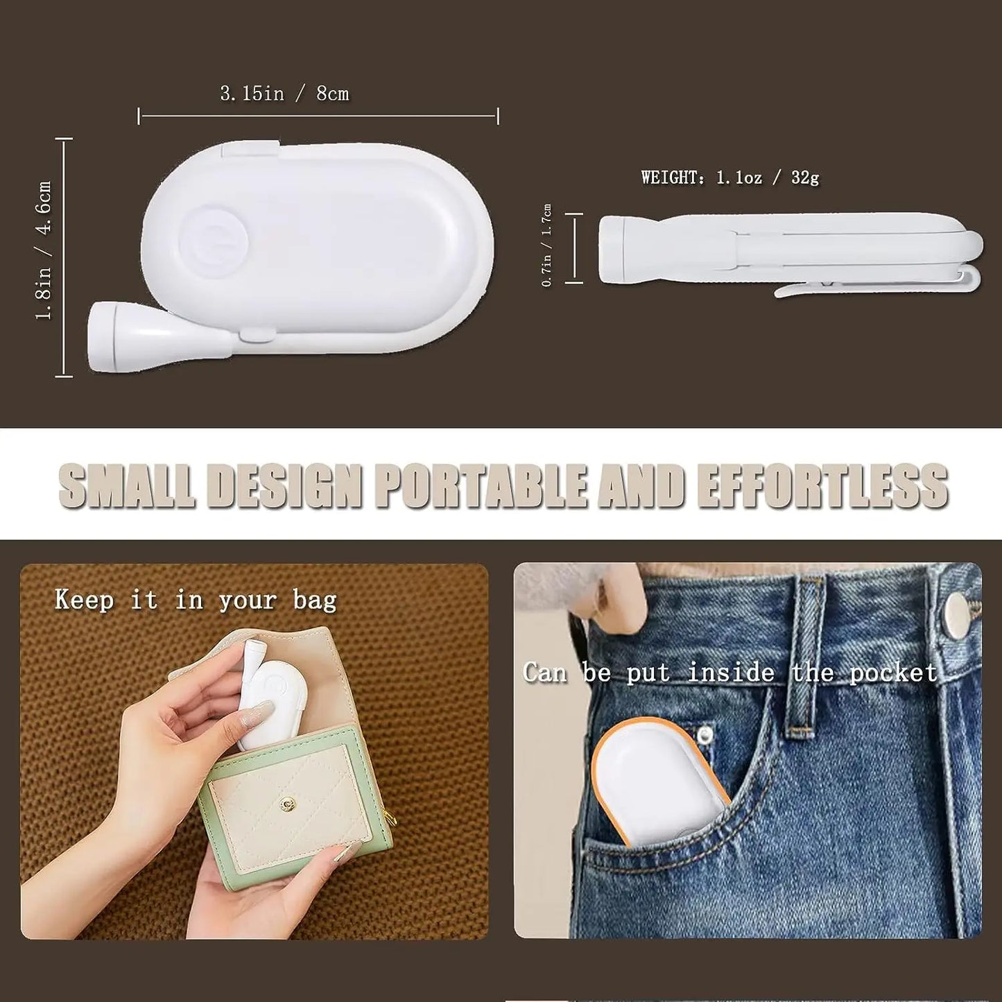 Portable Mini LED Book Light 3 Color Warm Cool White Rechargeable Clip 360° Flip Book Lamp for Travel Bedroom Reading Light