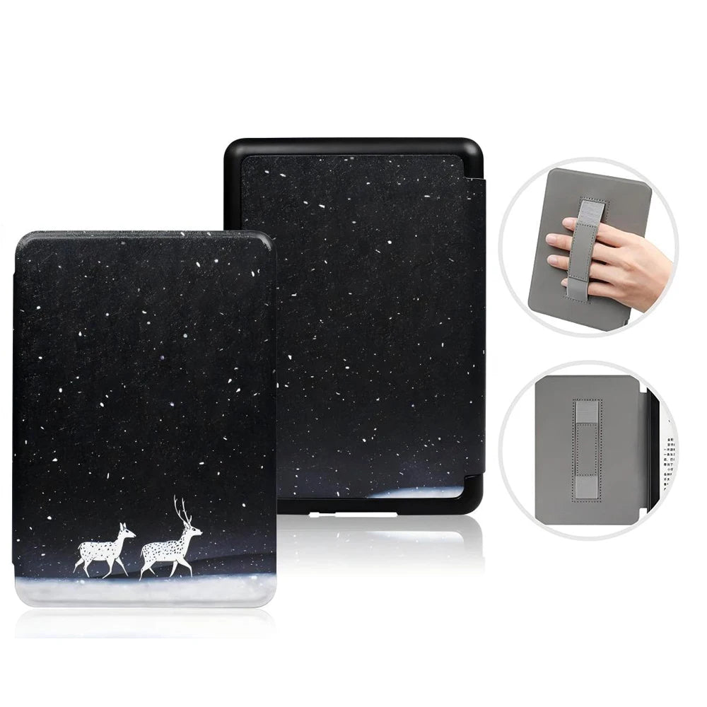 For Kindle Paperwhite 12th Generation Case 2024 Signature Edition 7 inch Leather Case with Hand Strap SA568B Auto Sleep Cover