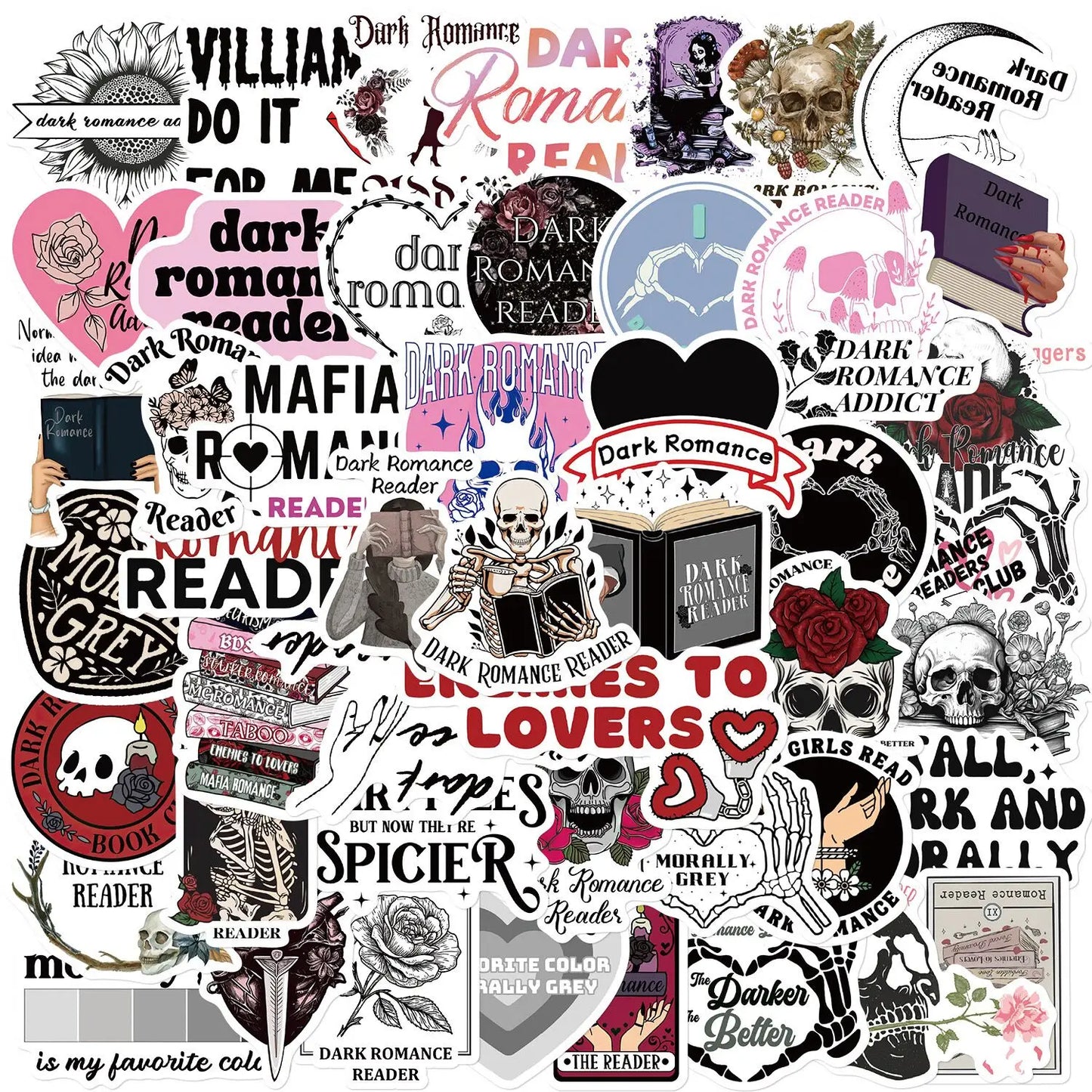 10/50/100pcs Mix Smut Dark Romance Bookish Book Reading Stickers Kindle Aesthetic Girls Decals Ipad Phone Laptop Diary Sticker