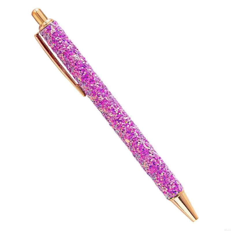 QX2A Fancy Pen for Women Girl Colorful Ballpoint Pen Sequins Journaling Pen