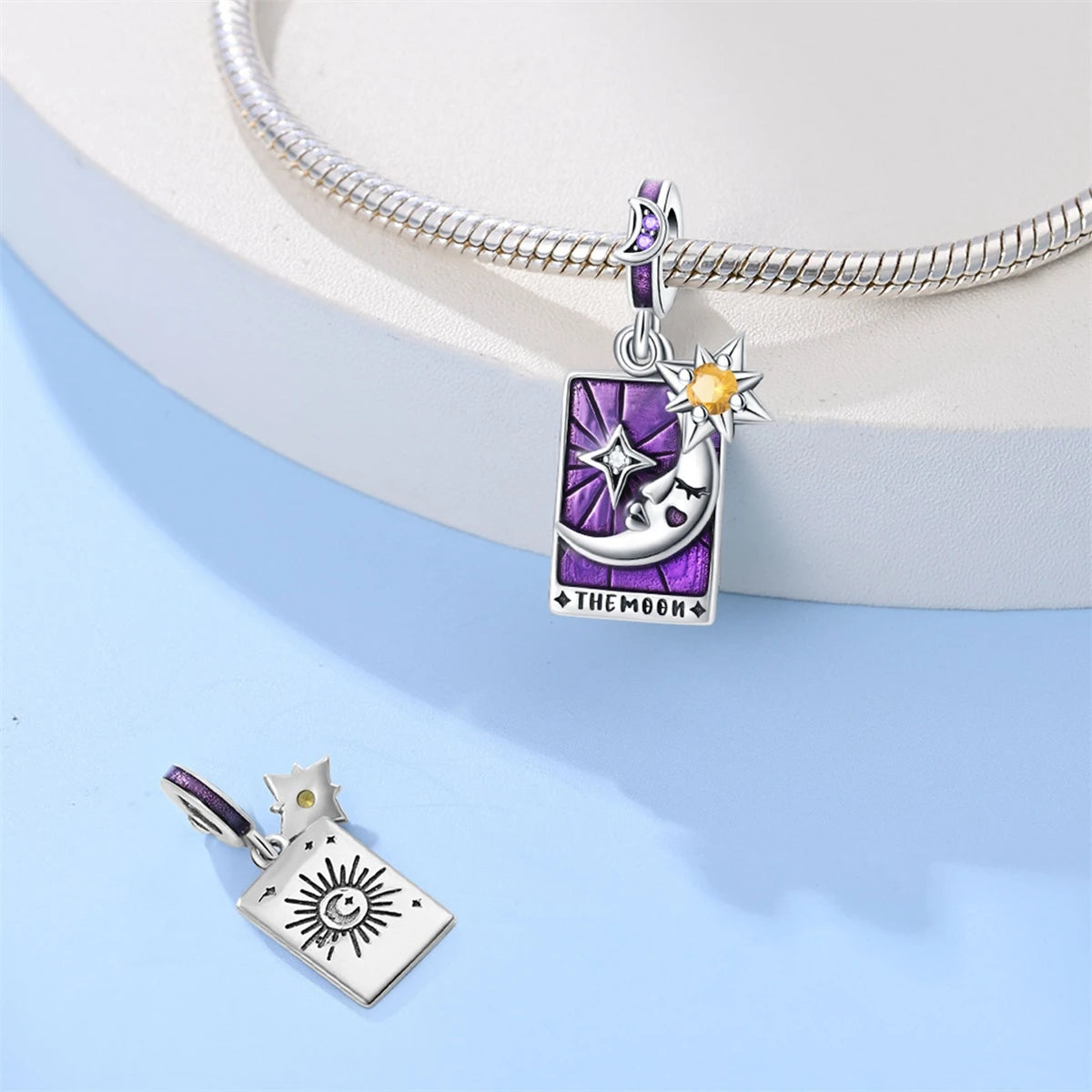 Silver 925 Original Charms Tarot Card Sun Love Fit Bracelet Making For Woman Jewelry