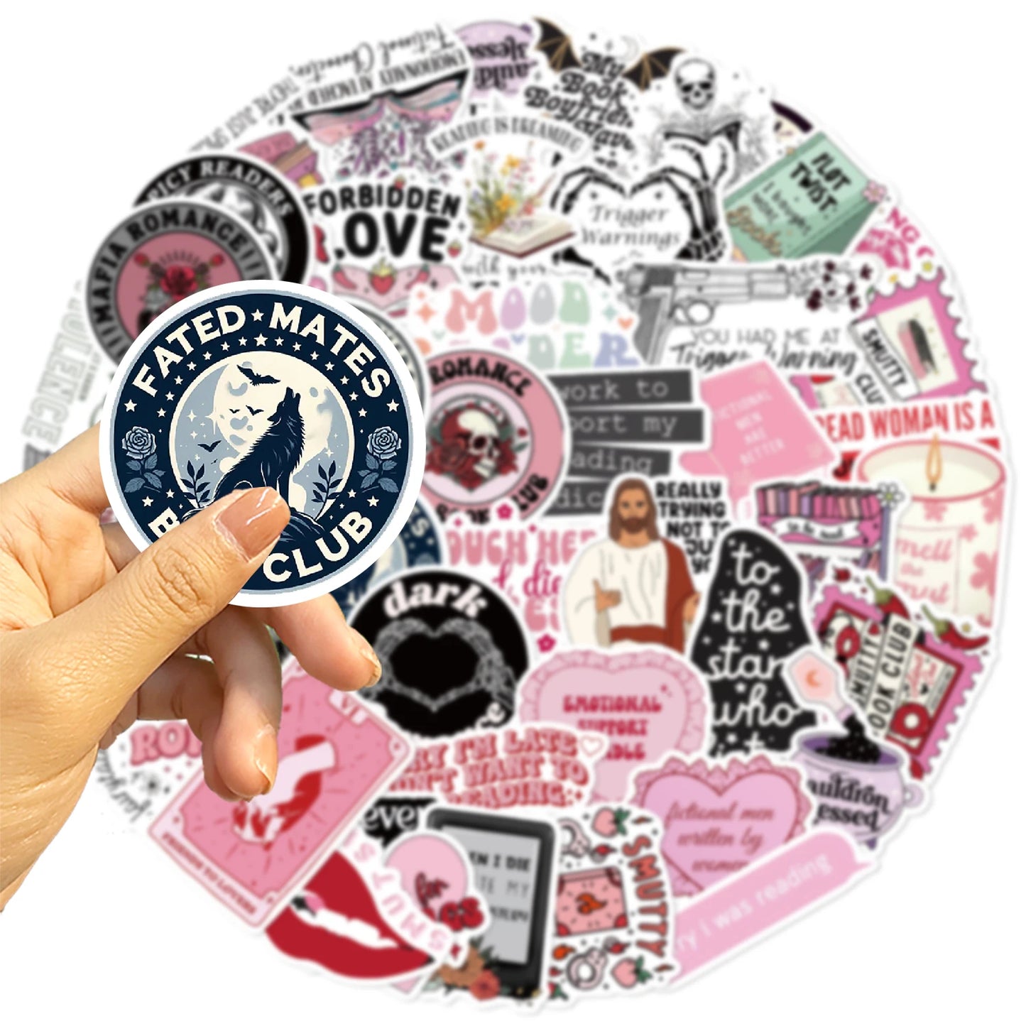 50pcs Smut Reading Books Graffiti Decorative Stickers Laptop Water Bottle Luggage Helmet Motorcycle Stickers