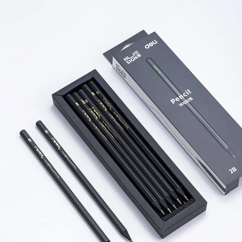 Black Wood Graphite Pencil Set HB 2B Black Lead Office Writing Pencil 10pcs Pack Gift Stationery