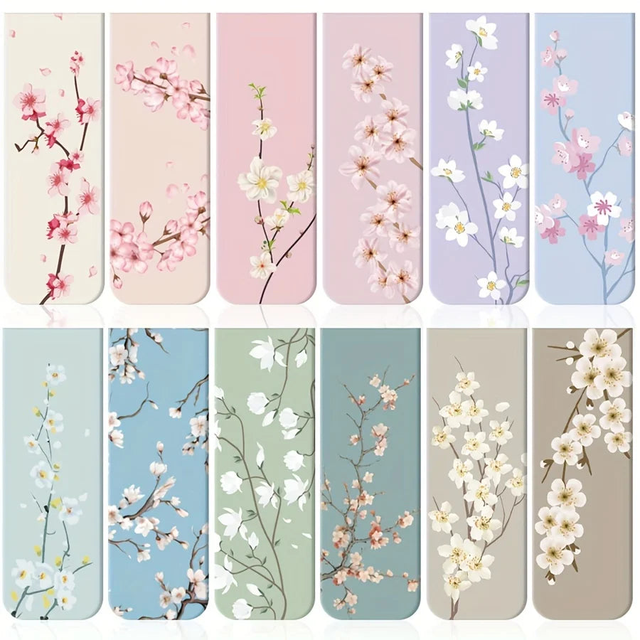 12pcs Magnetic Bookmarks For Women Flower Planner Magnetic Bookmark Assorted Book Magnets Page Markers Clip Magnetic Bookmarks