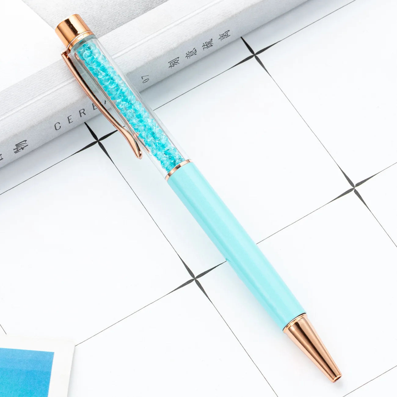 30PCS  Metal crystal pens, office students, multi-color rotary rhinestone pens, wholesale advertising gifts, ballpoint pens