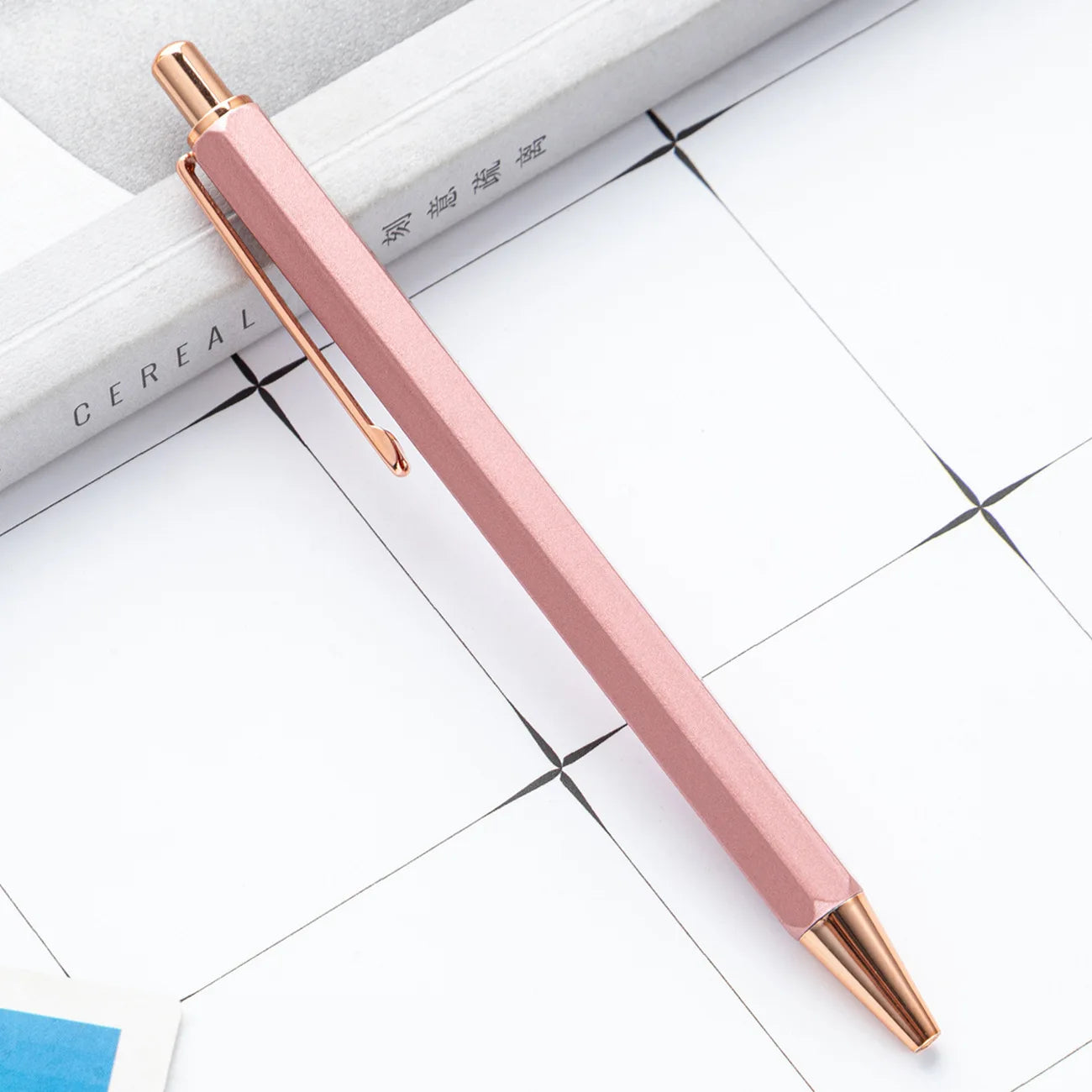 1 Piece Lytwtw's Creative Ballpoint Hexagon Metal press Pen Stationery School Office Supply