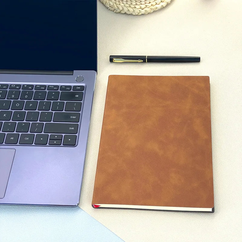 A5 Leather Book Skin Feeling Fashion Notepad Diary Learning Notebook Wholesale Business Office notebooks and journals note book