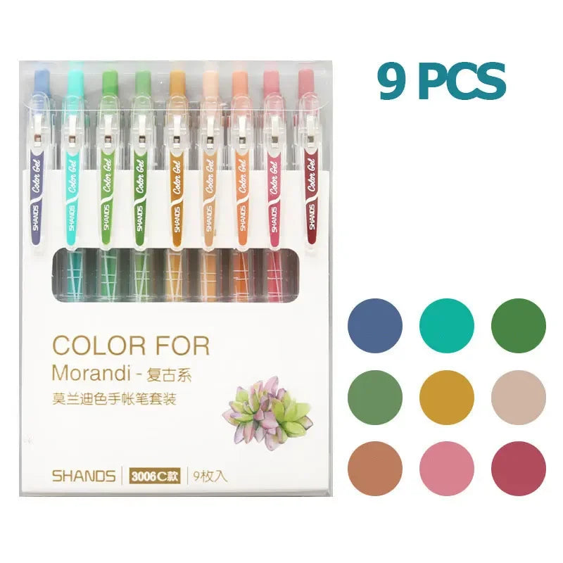9/12 PCS Set Kawaii Color Gel Pen Set 0.5mm Ballpoint Pen for Diary School Stationery