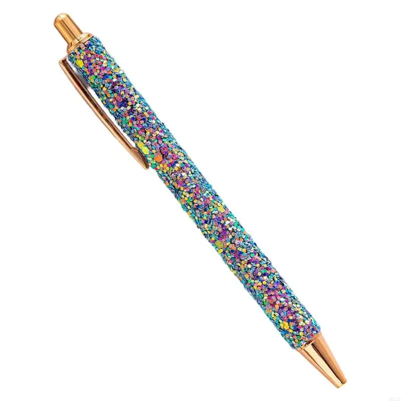 QX2A Fancy Pen for Women Girl Colorful Ballpoint Pen Sequins Journaling Pen