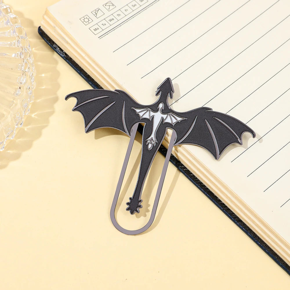 Dragon Wings Metal Bookmark – Fantasy-Inspired Book Clip for Readers, Gamers & Students - élise & madelyn