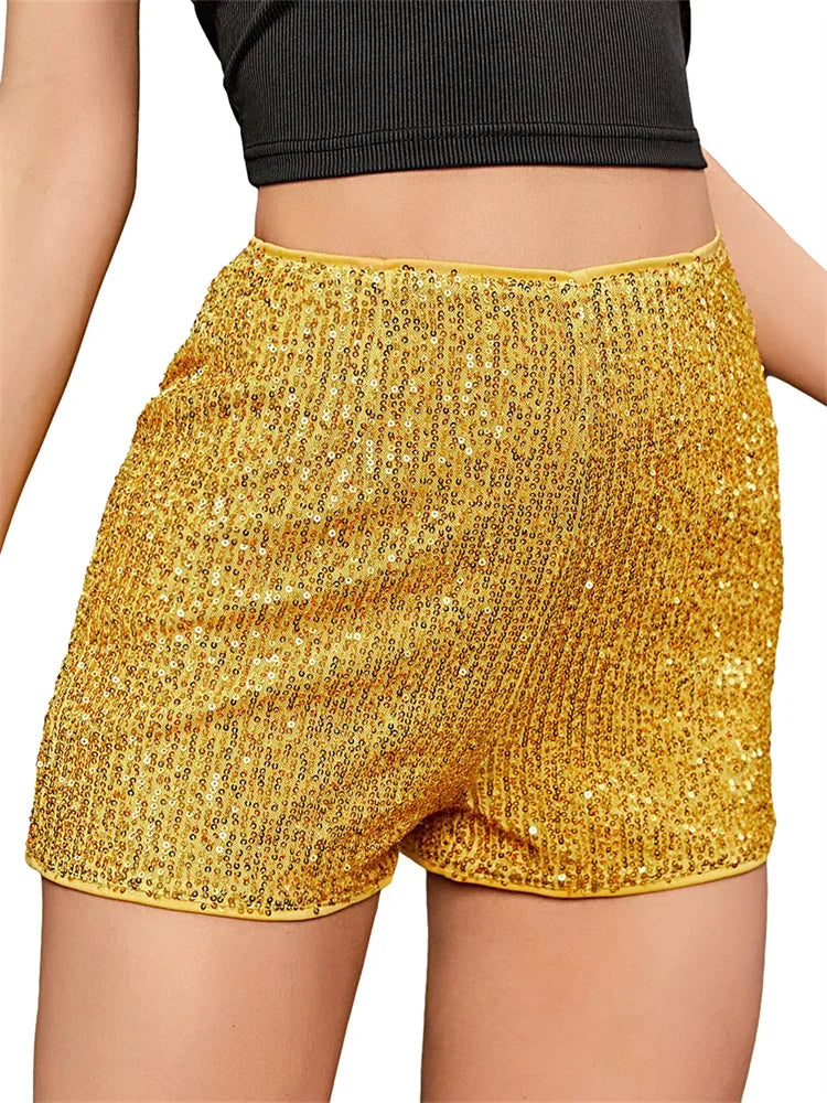 Black Sequin High-Waist Shorts – Sparkly Glitter Hot Pants | Swift-Inspired Red Era Style