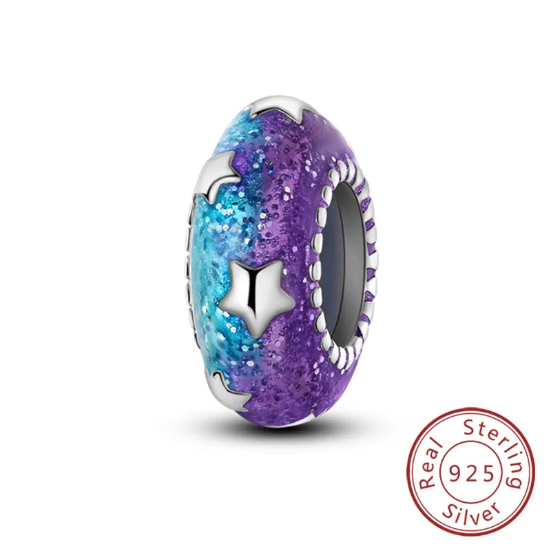 Fit Original Charms Beads 925 Sterling Silver Clip Charms Zircon Silicone Spacer Beads for Bracelet Women DIY Gift Party