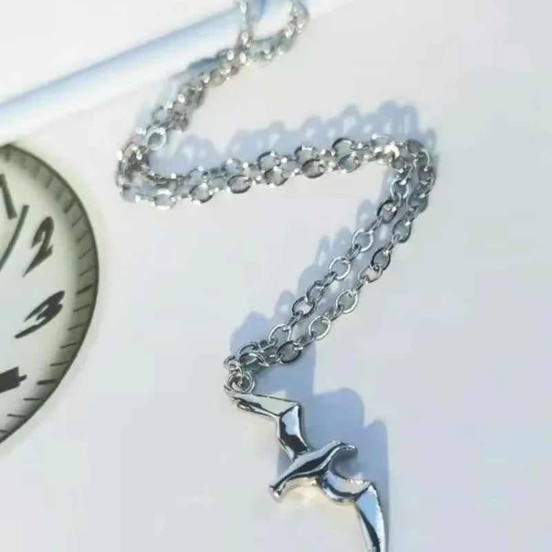 1989-Inspired Silver Seagull Necklace — Minimalist Clavicle Pendant