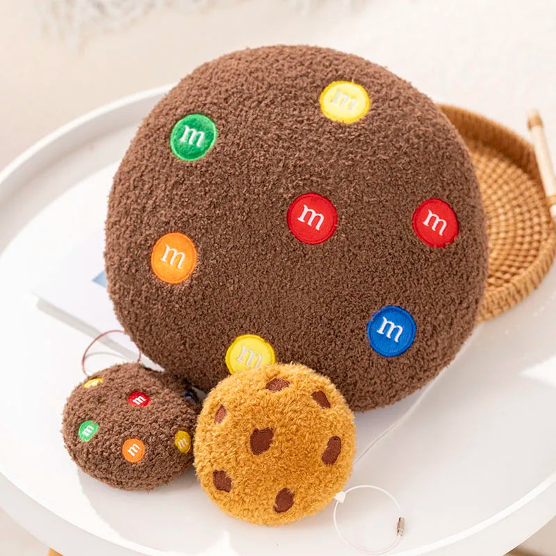 Creative Cookies Pillows Round Shape Chocolate Biscuits Stuffed Plush Toys Realistic Food Snack Seat Cushion Plushie Props Gifts