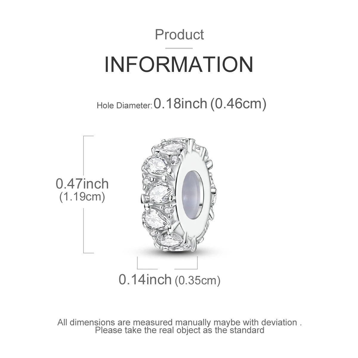 Charms Fit Original Beads 925 Sterling Silver Clip Charms Zircon Silicone Spacer Beads fit Bracelet Women DIY Gift